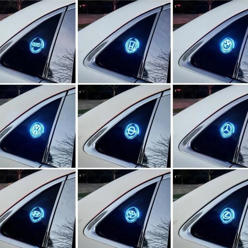 Genopladeligt LED-billogo - neonlys-effekt