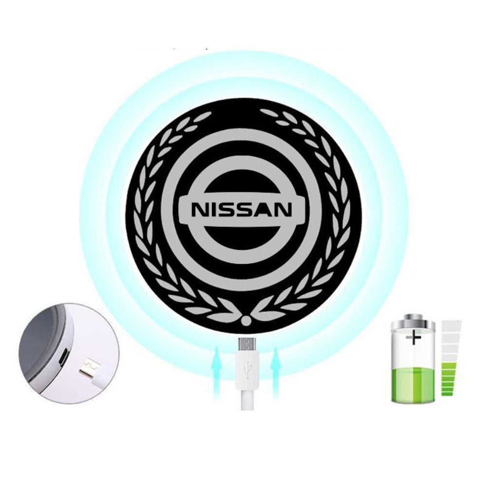 Genopladeligt LED-billogo - neonlys-effekt
